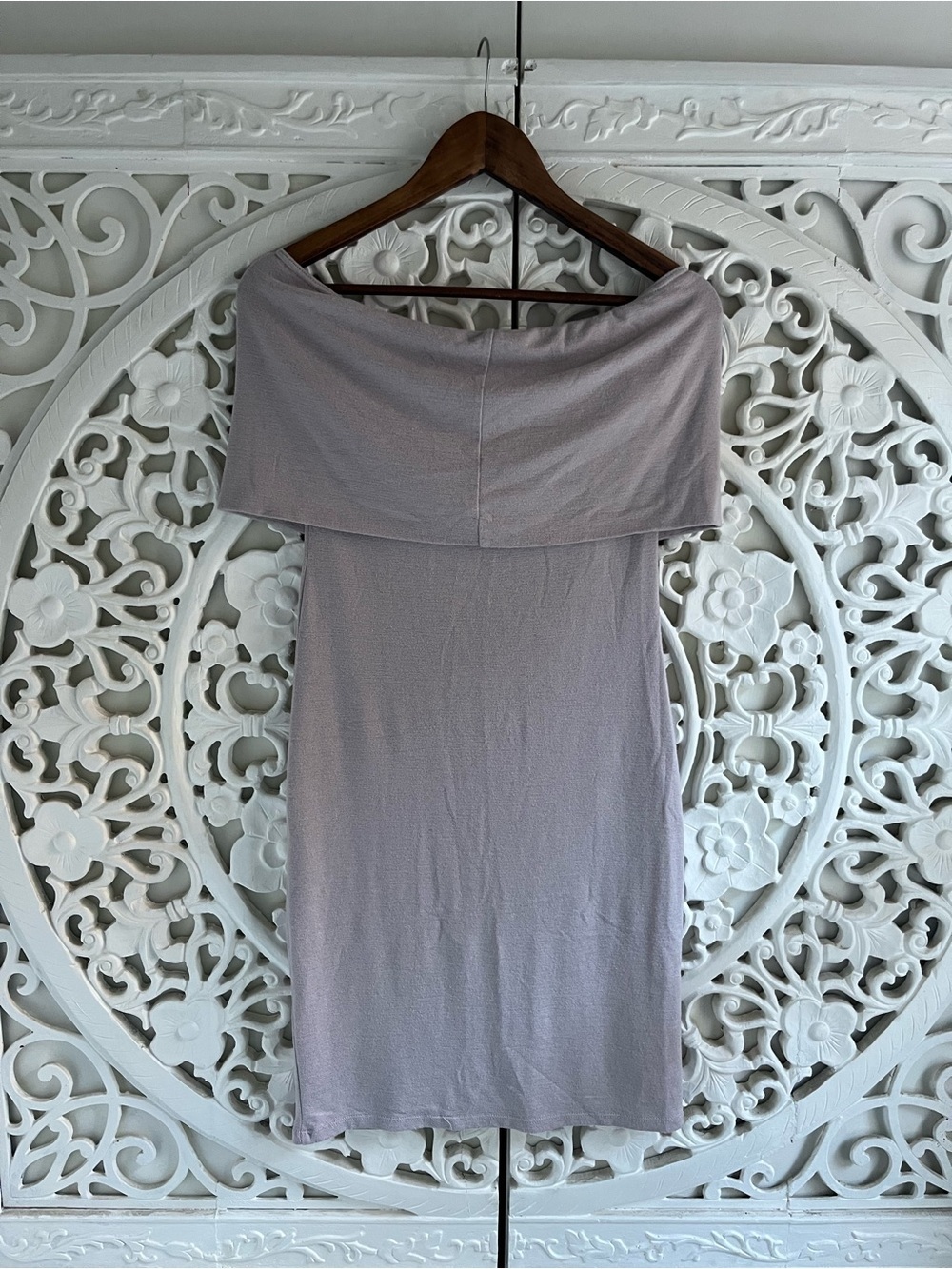 Aritzia Wilfred Free Off Shoulder Sweater Dress Lavender Knit Medium - Picture 2 of 6